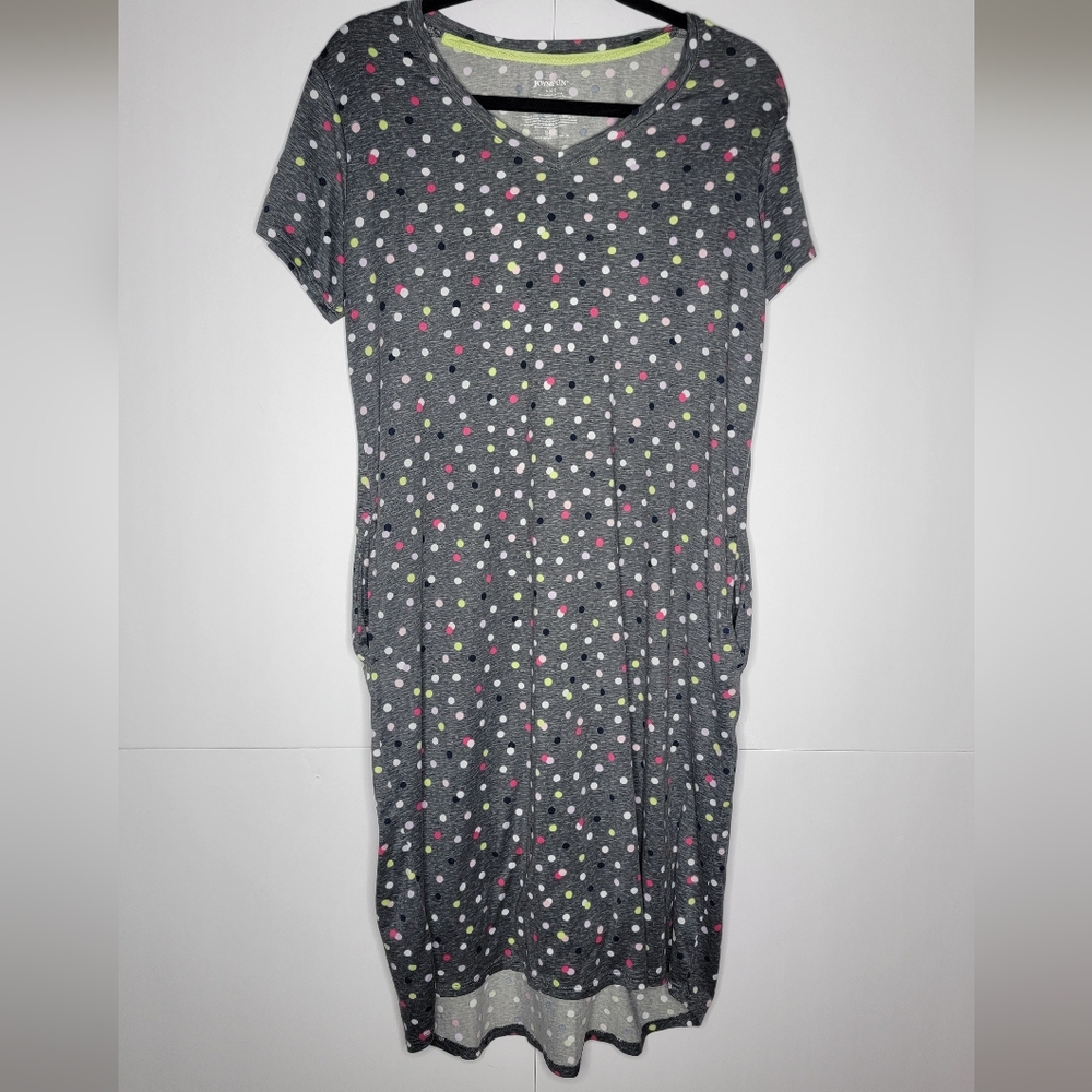 Joyspun Polka Dot T-Shirt Dress with Pockets – Size S (4–6)